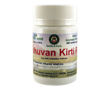 Tribhuvan Kirti Ras Adarsh Ayurvedic, 20 ग्राम ~ 60 गोलियाँ