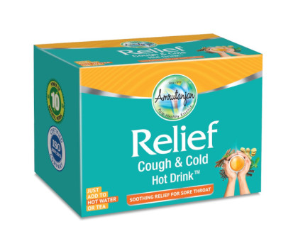 Relief Cough and Cold Hot Drink गर्म पेय Amrutanjan, 20 pc