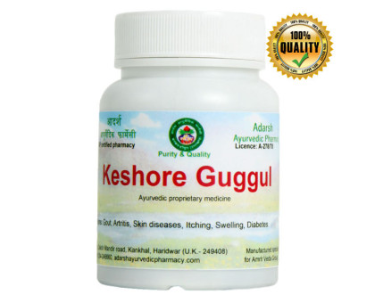 Kaishore Guggul (Keshore Guggul) Adarsh Ayurvedic, 40 ग्राम ~ 110 गोलियाँ