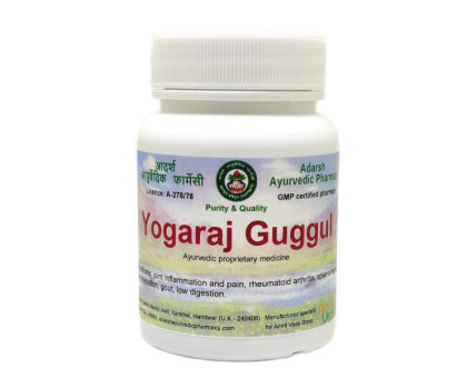 Yogaraj Guggul (Yograj Guggul) Adarsh Ayurvedic, 40 ग्राम ~ 110 गोलियाँ