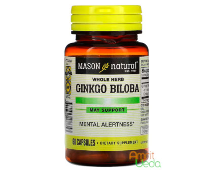 Ginkgo Biloba Mason Natural, 60 कैप्सूल