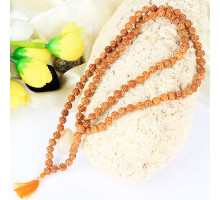 Rosary (mala) from white 
 rudraksha, 108 beads